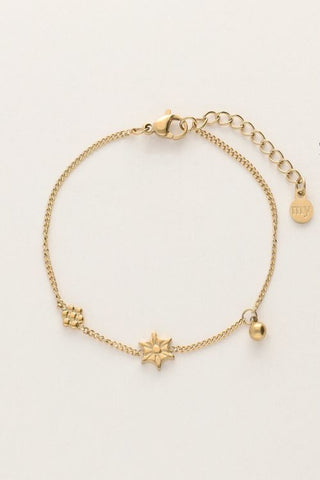 MY-Minimalistische armband met bloemen & balletje