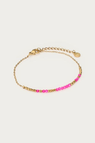MY - Minimalistische armband met roze kralen
