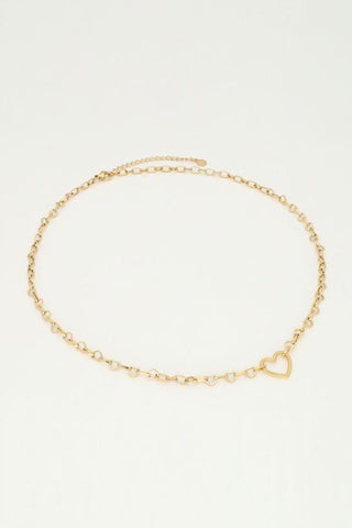 MY- Schakelketting met klein open hart bedel