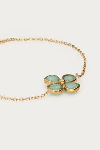 MY-Botanical armband met lichtblauwe klaver