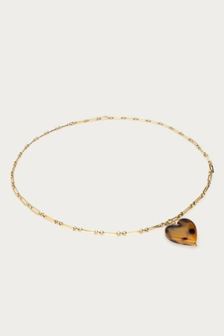 MY-Lange ketting met panterprint hartje