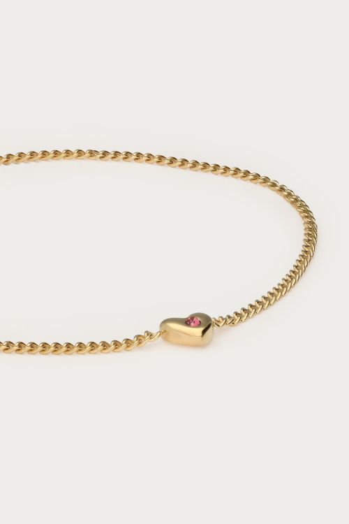 MY -  Armband met mini hart & strass steen