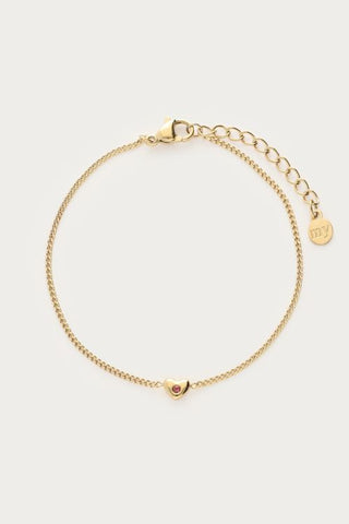 MY -  Armband met mini hart & strass steen