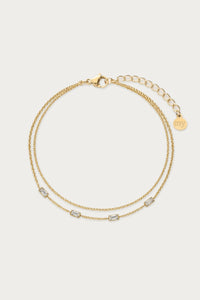 MY-Magical dubbele armband met rechthoekige strass