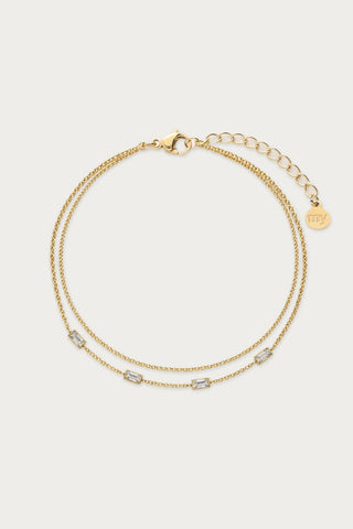MY-Magical dubbele armband met rechthoekige strass