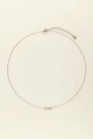 MY-Kettingen set drie hartjes - ZILVER