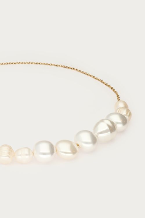 MY-Ketting met grove zoetwaterparels