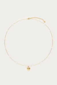 MY- Ketting met hartjes bedel en imitatieparels