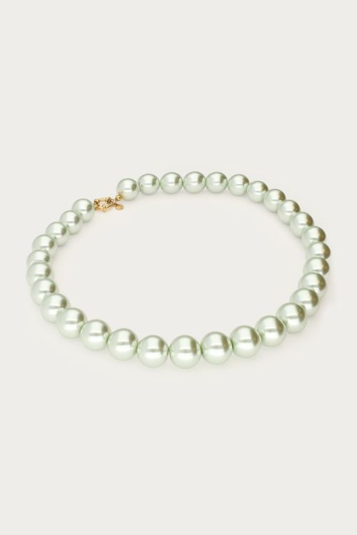 MY-Ketting met licht groene glas parels