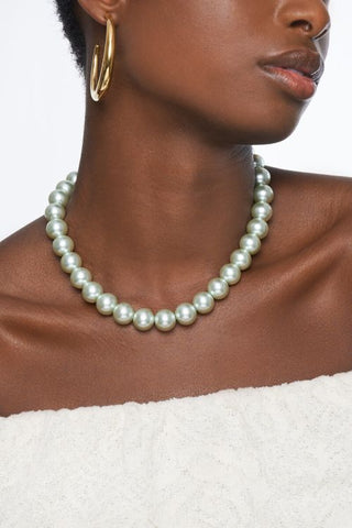 MY-Ketting met licht groene glas parels