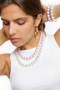 MY-Armband met licht roze glas parels