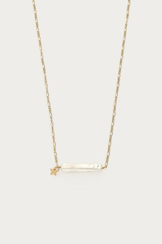 MY-Ketting met natuurlijke parel bar en ster)
