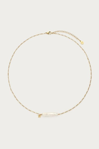 MY-Ketting met natuurlijke parel bar en ster)