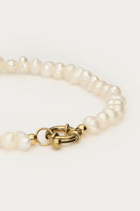 MY-Zoetwaterparel kralen armband met slotje