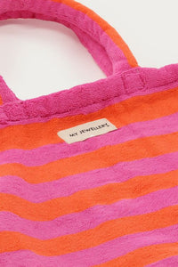 Roze en oranje gestreepte shopper