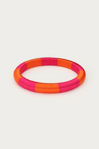 MY - Roze gestreepte smalle bangle van garen