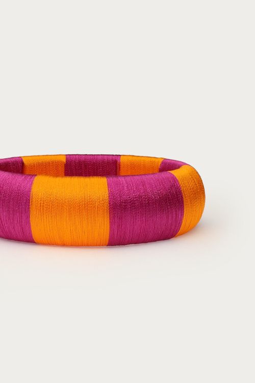 MY - Paars gestreepte bangle van garen