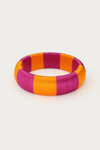 MY - Paars gestreepte bangle van garen