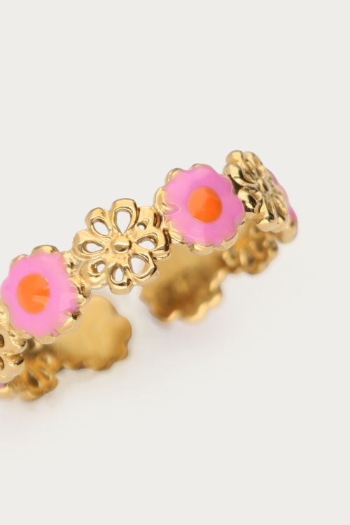 MY-Ring met lila bloemen