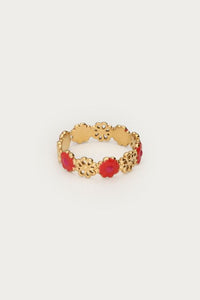 MY-Ring met rode bloemen