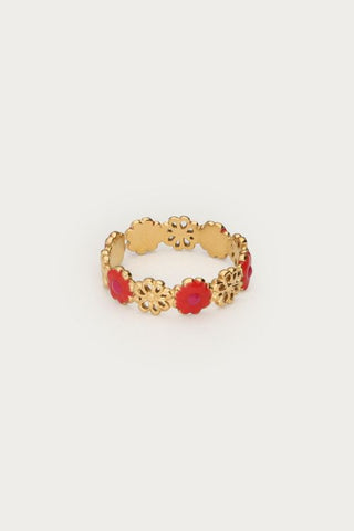 MY-Ring met rode bloemen