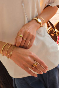 MY -  Vintage armband met rood paarse kralen