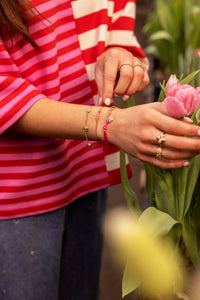 MY-Botanical armband met vier multikleur kralen
