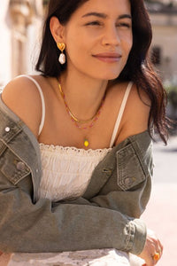 MY-Ciao ketting met roze en oranje kralen