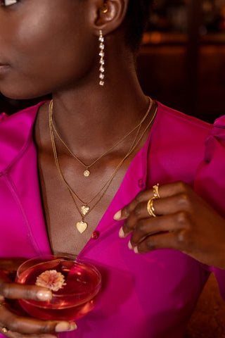 MY- Midnight ketting gestreept hart