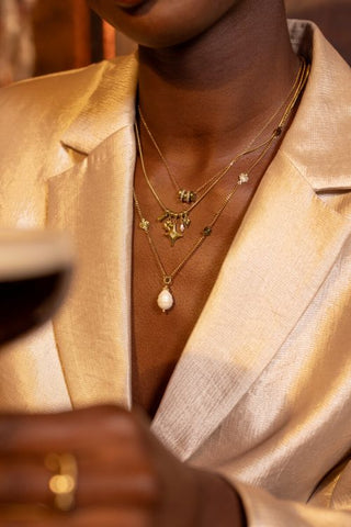 MY- Midnight lange ketting met zoetwaterparel