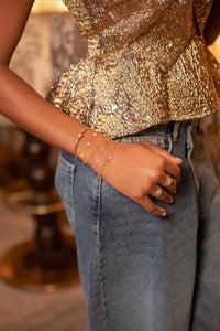 MY-Magical bangle met strass steen dot