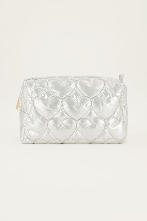 Toiletry Bag - Hearts Silver
