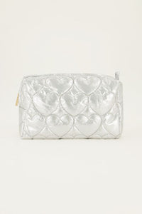 Toiletry Bag - Hearts Silver