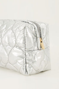 Toiletry Bag - Hearts Silver