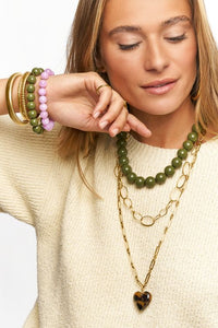 MY-Lange ketting met panterprint hartje