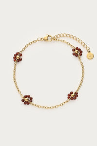 MY -  Sunrocks armband met bruine bloemen