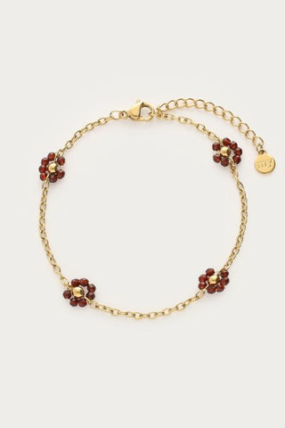 MY -  Sunrocks armband met bruine bloemen