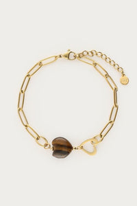 MY -  Sunrocks schakelarmband met bruin hartje