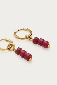 MY -   Sunrocks oorringen met burgundy kralen