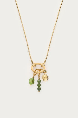 MY -  Sunrocks ketting met zon en groene kralen