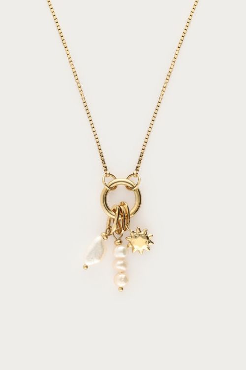 MY -  Sunrocks ketting met zon en natuurlijke parel
