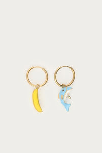MY - Tropical oorringen met banaan en dolfijn