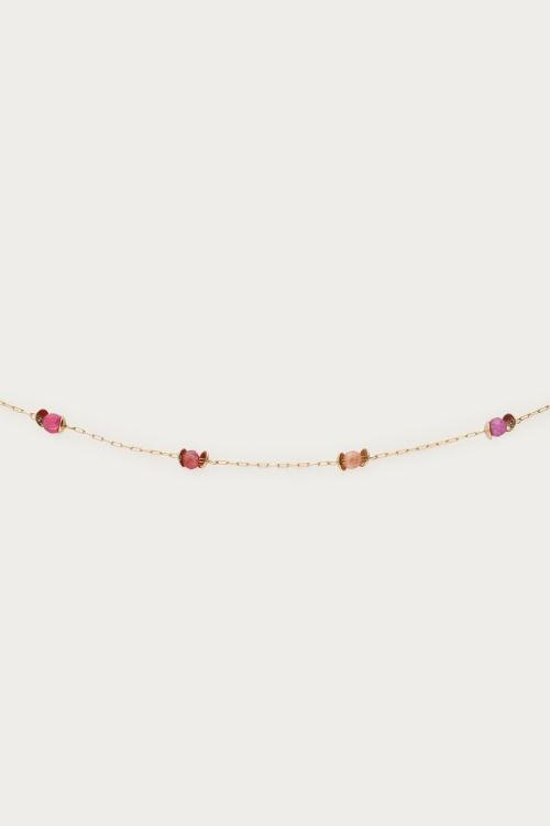 MY -  Vintage armband met rood paarse kralen