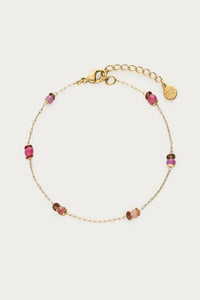 MY -  Vintage armband met rood paarse kralen