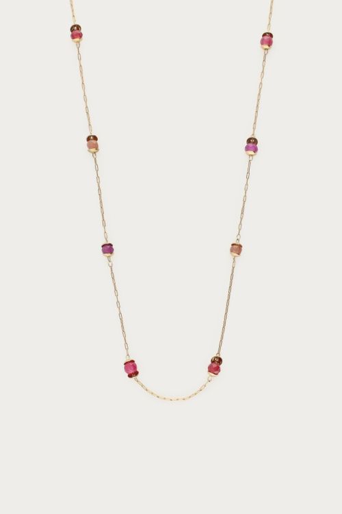 MY -  Vintage ketting met rood paarse kralen