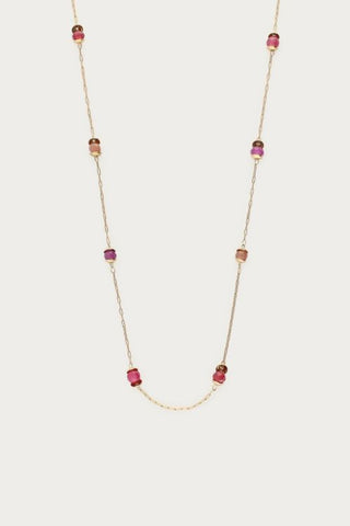 MY -  Vintage ketting met rood paarse kralen