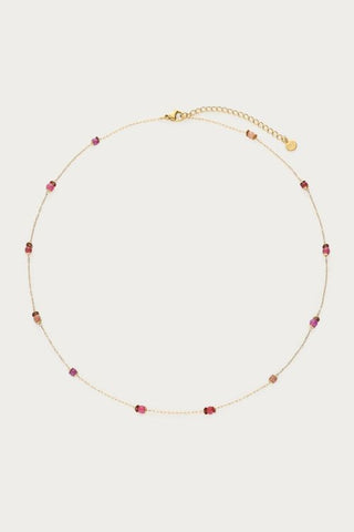 MY -  Vintage ketting met rood paarse kralen